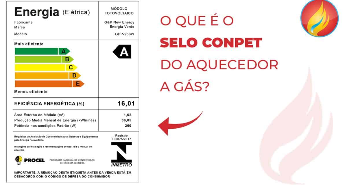 O que é o Selo CONPET do aquecedor a gás?